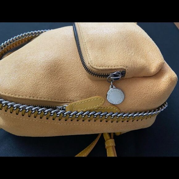 STELLA MCCARTNEY Mini Shaggy Deer Falabella Backpack Mustard Yellow main image 7